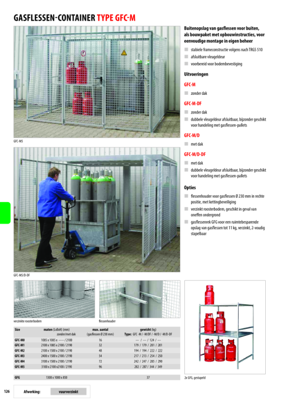 BAUER Gasflescontainer GFC-B M1, gelakt, RAL 2000 geeloranje 4477-31-0000-1