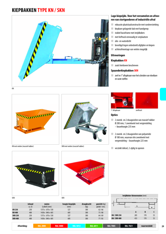 BAUER Kiepbak KS 400, gelakt, RAL 3000 vuurrood 4541-15-0000-2