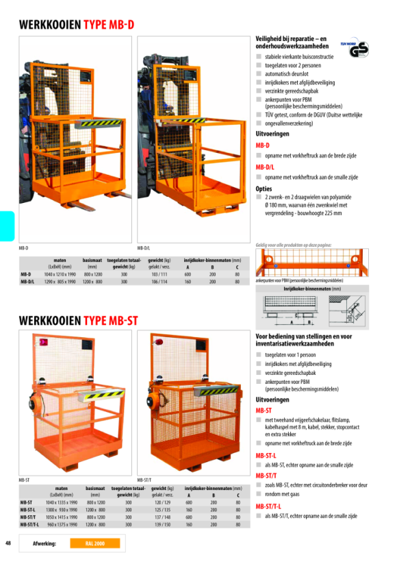 BAUER Werkplatform MB-A/L, thermisch verzinkt 4427-34-0000-7