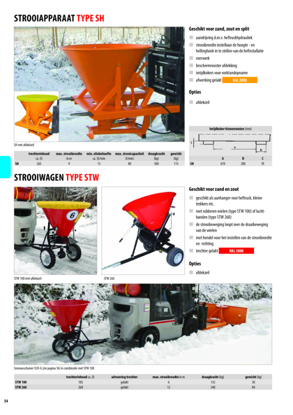 BAUER Sneeuwduwer SCH-G 240, gelakt, RAL 2000 geel-oranje 4428-08-0000-1