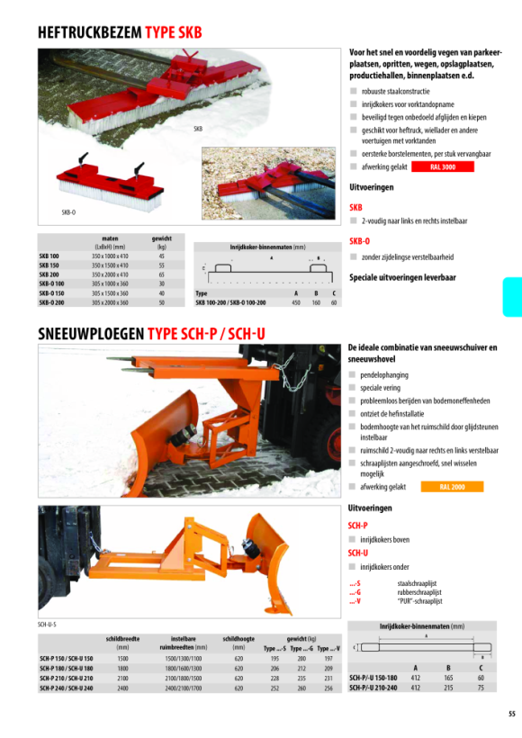 BAUER Sneeuwduwer SCH-G 240, gelakt, RAL 2000 geel-oranje 4428-08-0000-1