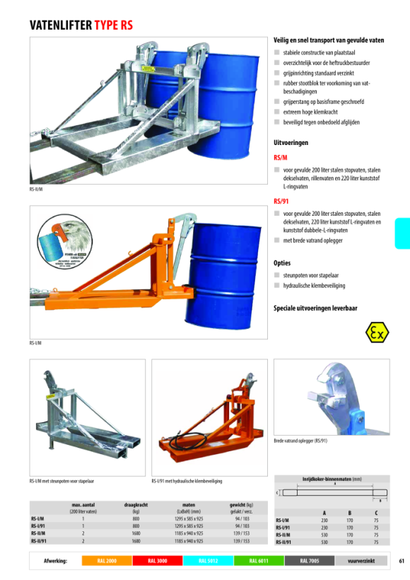 BAUER RS-I/M vatenheffer, gelakt, RAL 7005 muisgrijs 4408-07-0000-5