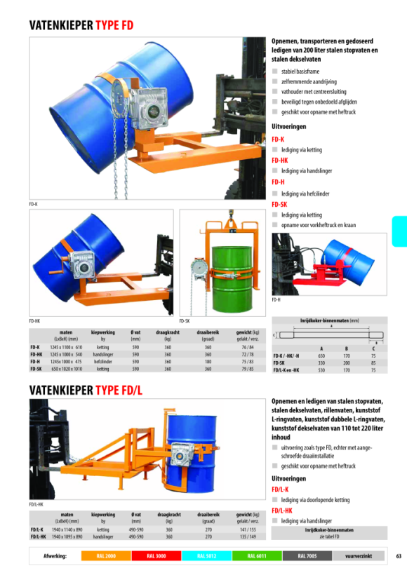 BAUER RS-I/D 91 vatenheffer, gelakt RAL 3000 vuurrood 4408-01-0000-2