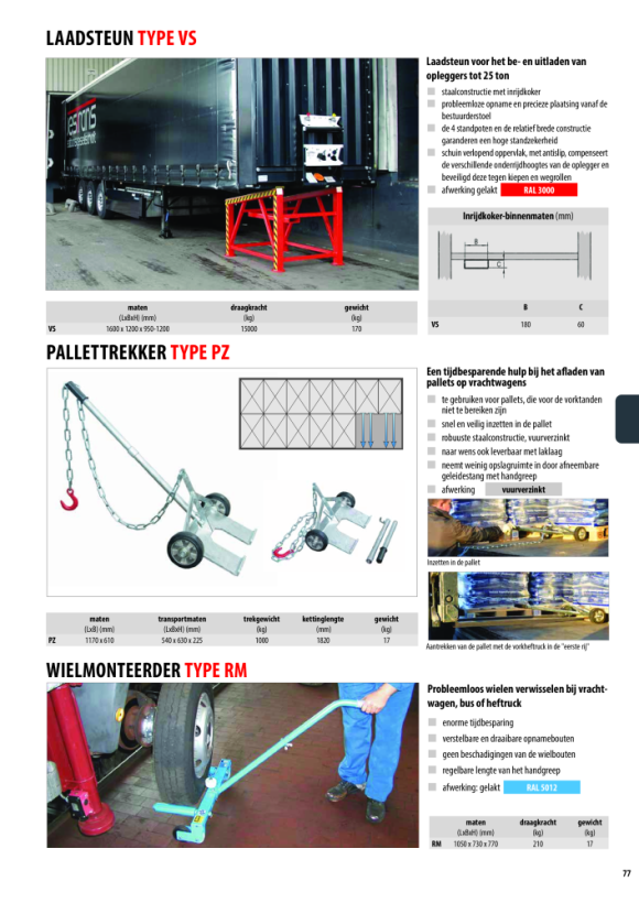 BAUER Laadvlak VS, gelakt, RAL 3000 vuurrood 4448-10-0000-2