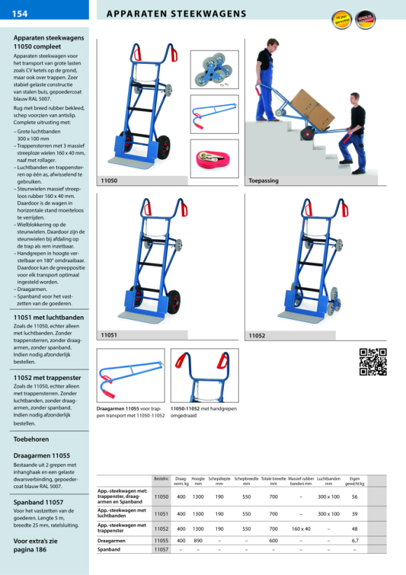 fetra Materiaalwagen - 400 kg met verwisselbare wielen 11050