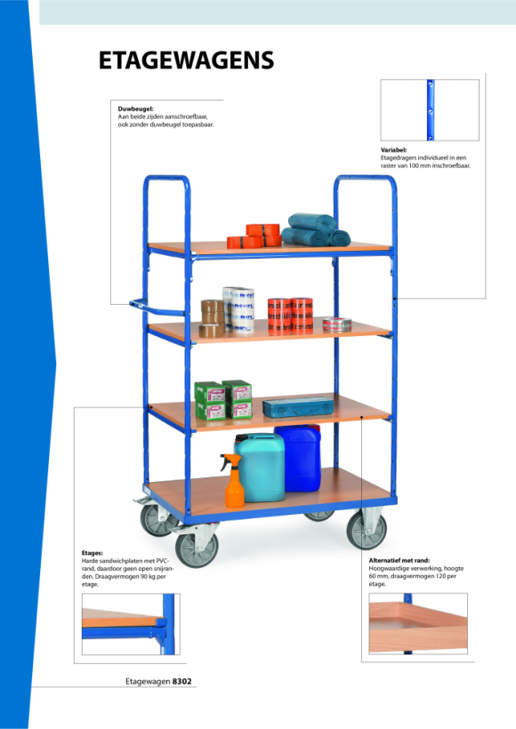 fetra Laadvlak voor gelaagde trolley 1.000 x 600 mm 8301