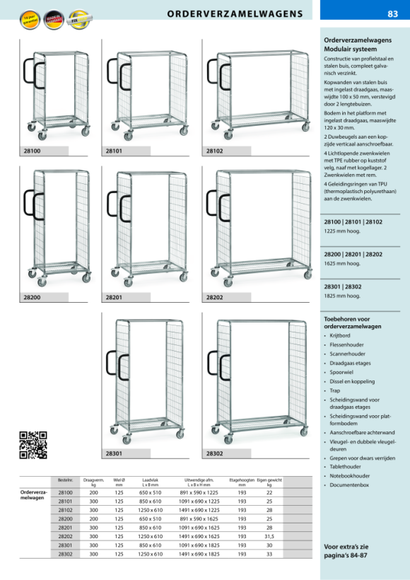 fetra Orderverzamelwagen laadruimte 850 x 610 28101