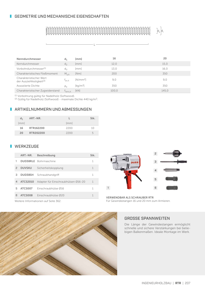 Rothoblaas - Holzschrauben und -Verbinder NR.: 20229 - Seite 207