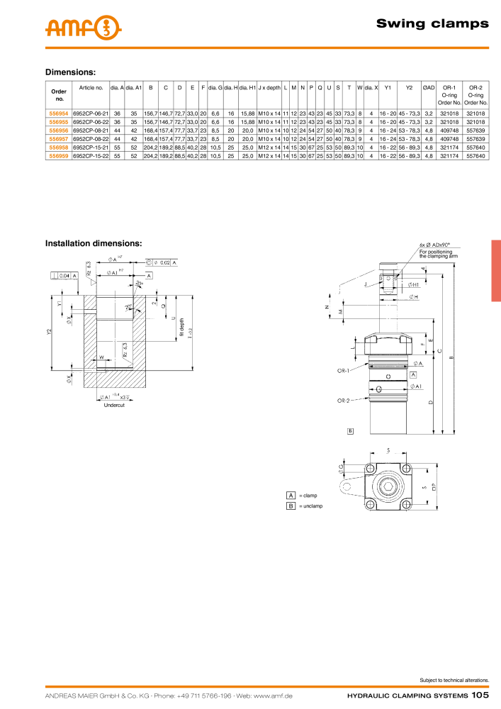AMF Catalogue Hydraulic clamping systems NR.: 2023 - Side 105