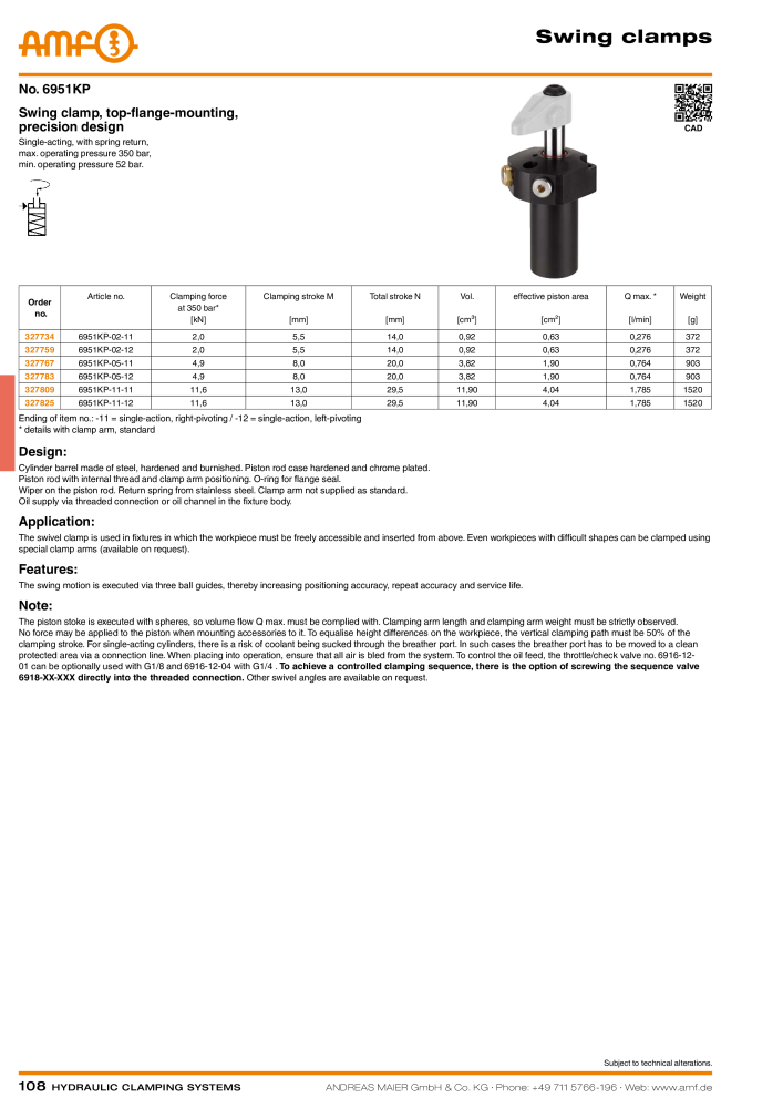 AMF Catalogue Hydraulic clamping systems Nb. : 2023 - Page 108