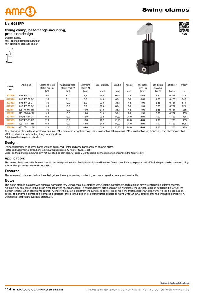 AMF Catalogue Hydraulic clamping systems NR.: 2023 - Side 114