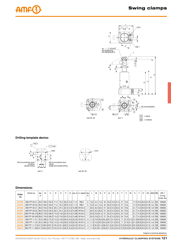 AMF Catalogue Hydraulic clamping systems NO.: 2023 - Page 121