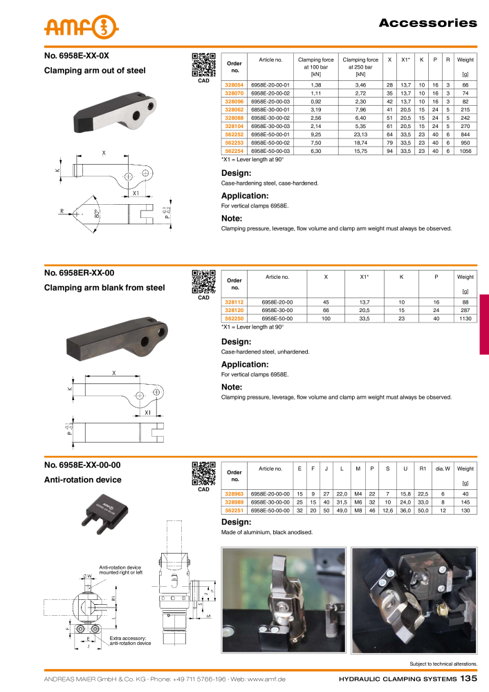 AMF Catalogue Hydraulic clamping systems NR.: 2023 - Side 135