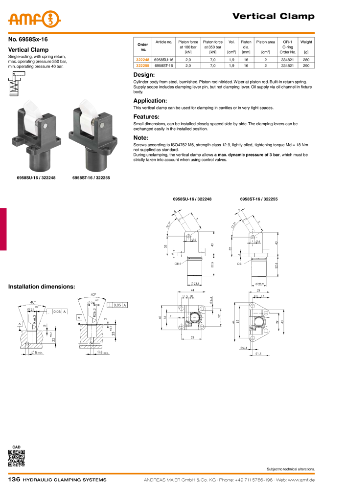 AMF Catalogue Hydraulic clamping systems NR.: 2023 - Side 136