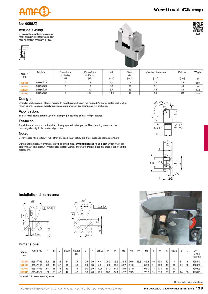 AMF Catalogue Hydraulic clamping systems Nº: 2023 - Página 139