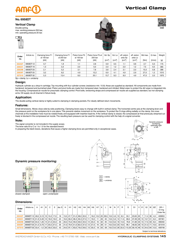 AMF Catalogue Hydraulic clamping systems NO.: 2023 - Page 145