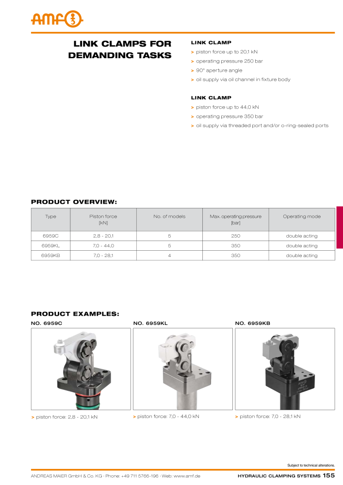 AMF Catalogue Hydraulic clamping systems NR.: 2023 - Side 155