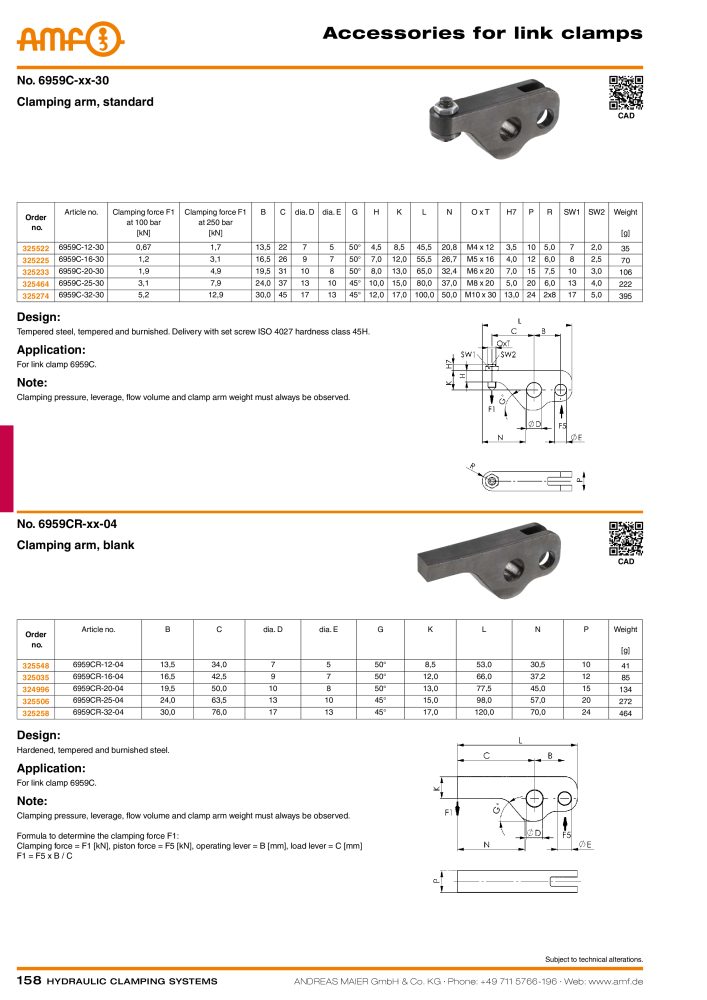 AMF Catalogue Hydraulic clamping systems Nº: 2023 - Página 158