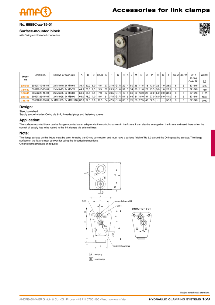 AMF Catalogue Hydraulic clamping systems NO.: 2023 - Page 159