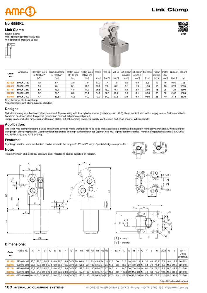 AMF Catalogue Hydraulic clamping systems NR.: 2023 - Seite 160