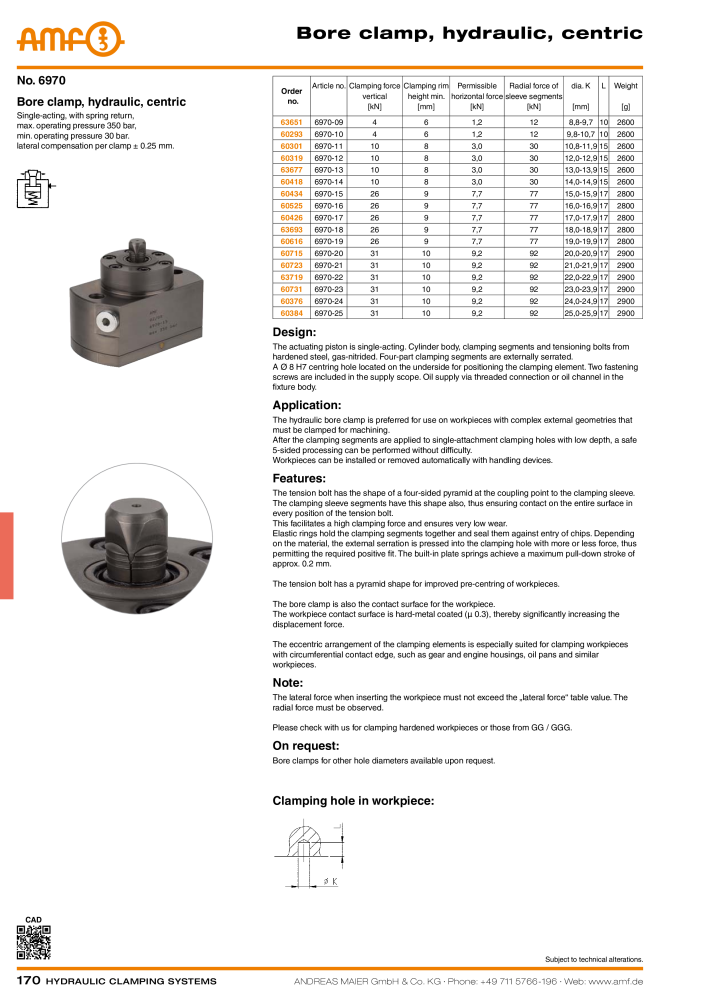 AMF Catalogue Hydraulic clamping systems NR.: 2023 - Seite 170