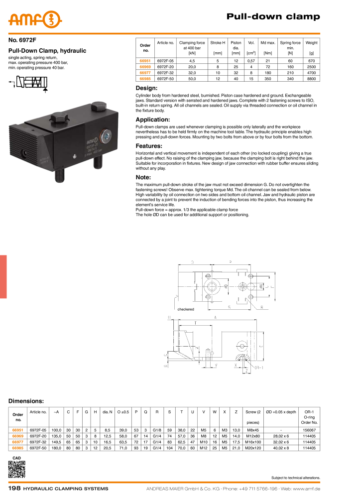 AMF Catalogue Hydraulic clamping systems NO.: 2023 - Page 198