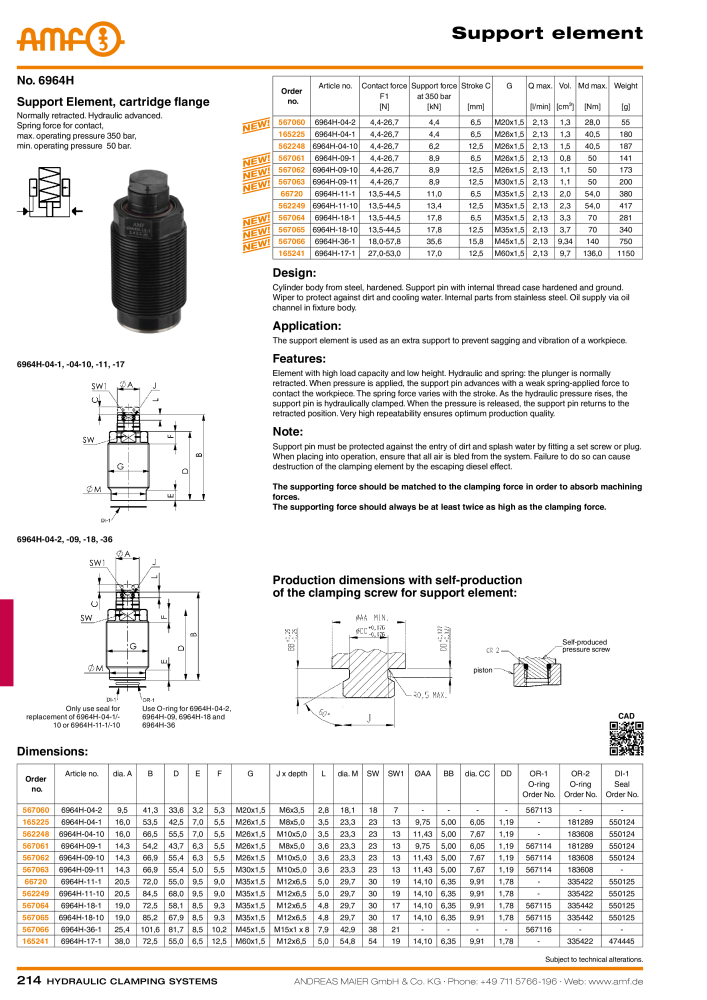 AMF Catalogue Hydraulic clamping systems NO.: 2023 - Page 214