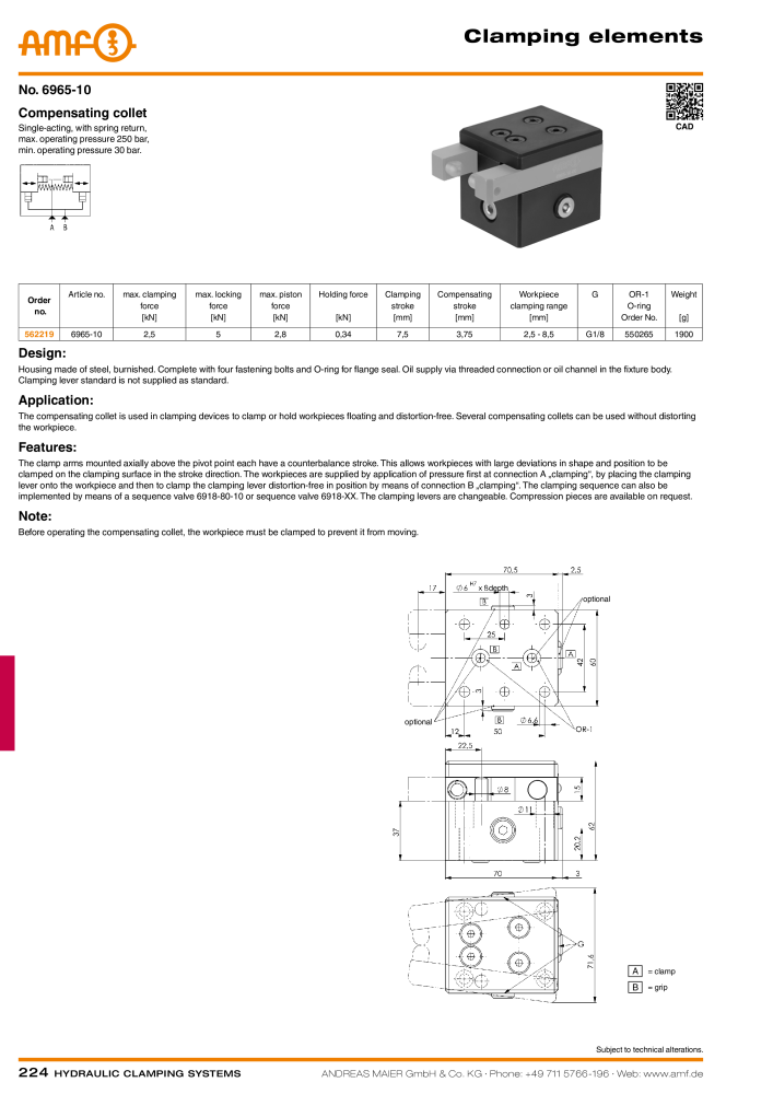 AMF Catalogue Hydraulic clamping systems NR.: 2023 - Side 224