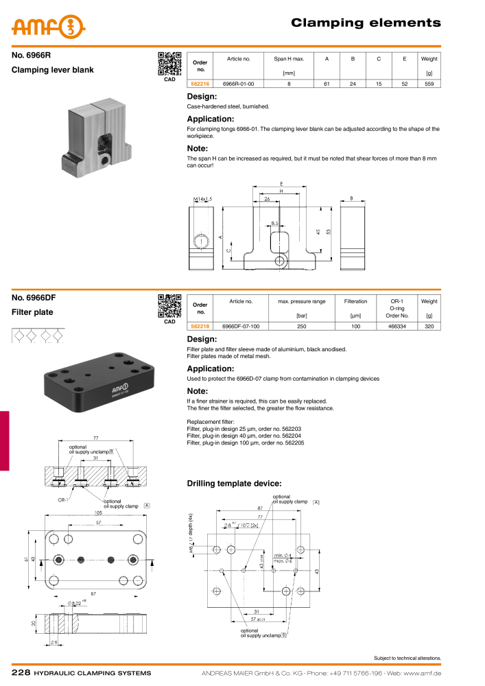 AMF Catalogue Hydraulic clamping systems NR.: 2023 - Side 228