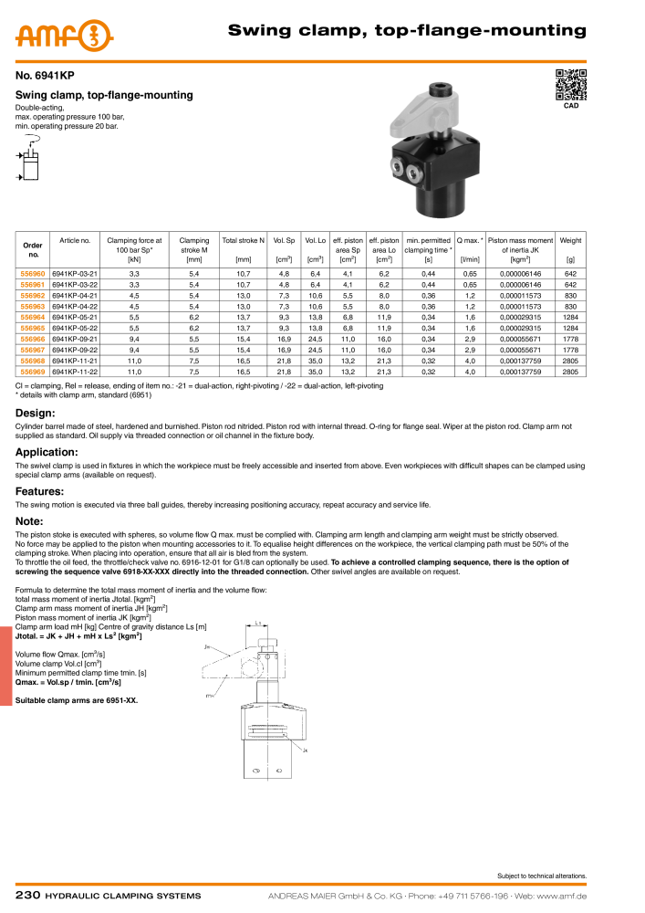 AMF Catalogue Hydraulic clamping systems NO.: 2023 - Page 230