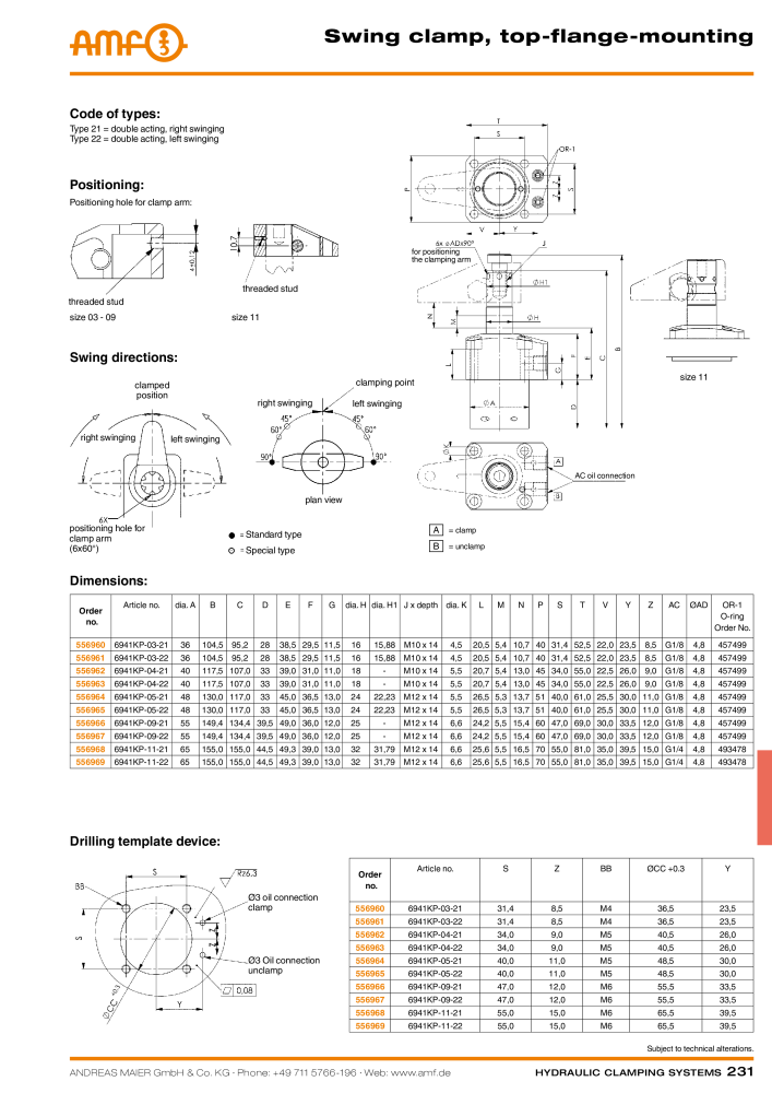 AMF Catalogue Hydraulic clamping systems NO.: 2023 - Page 231