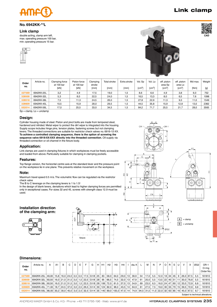 AMF Catalogue Hydraulic clamping systems NR.: 2023 - Side 235