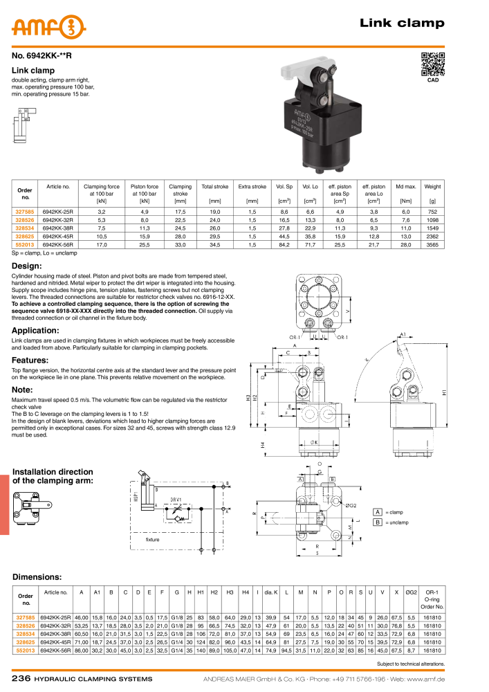 AMF Catalogue Hydraulic clamping systems Nb. : 2023 - Page 236