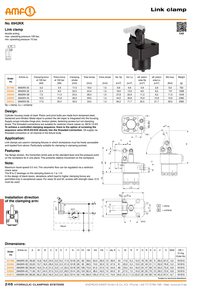 AMF Catalogue Hydraulic clamping systems NO.: 2023 - Page 246