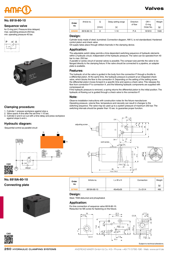 AMF Catalogue Hydraulic clamping systems NR.: 2023 - Side 260
