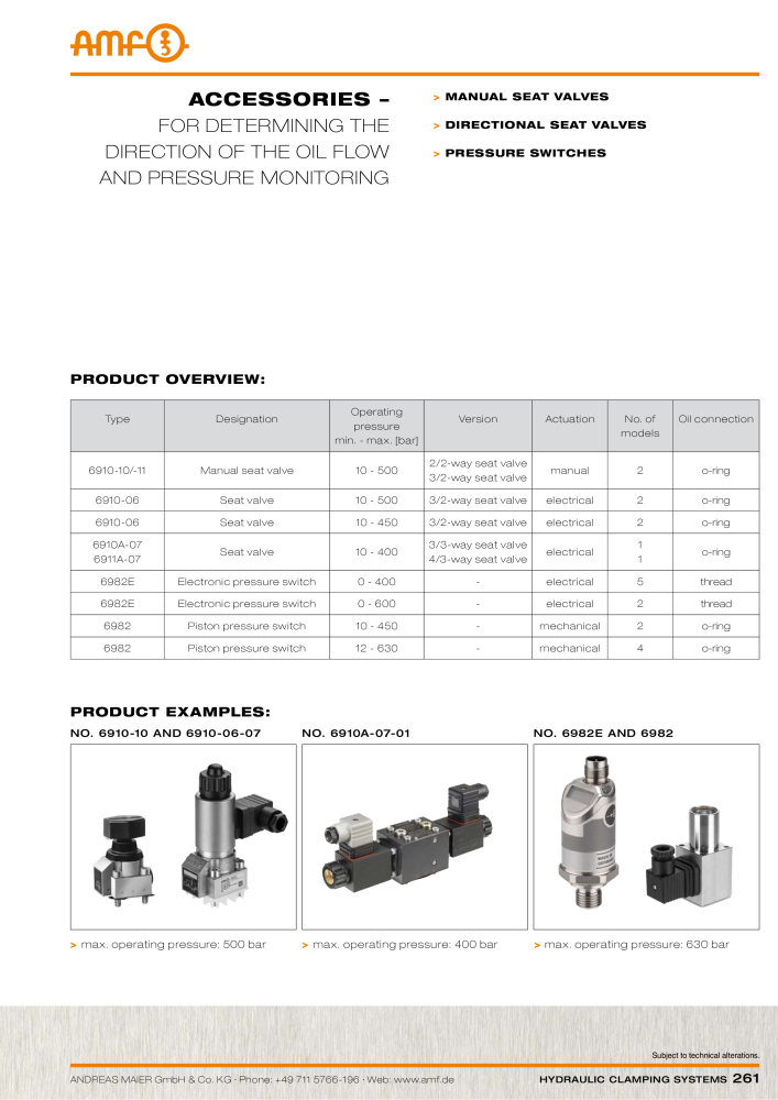 AMF Catalogue Hydraulic clamping systems Nº: 2023 - Página 261