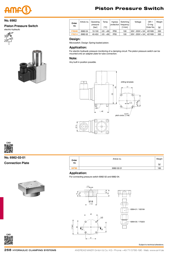 AMF Catalogue Hydraulic clamping systems Nº: 2023 - Página 268