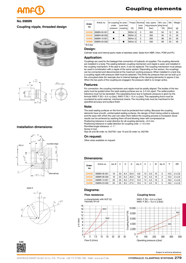 AMF Catalogue Hydraulic clamping systems NO.: 2023 - Page 279