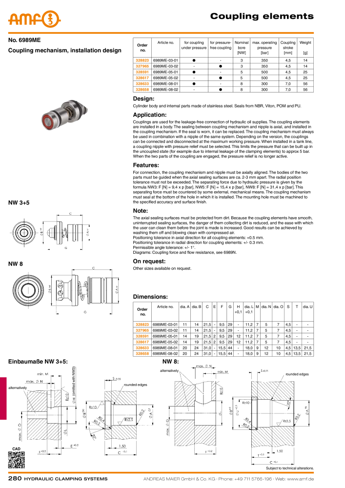 AMF Catalogue Hydraulic clamping systems NR.: 2023 - Strona 280
