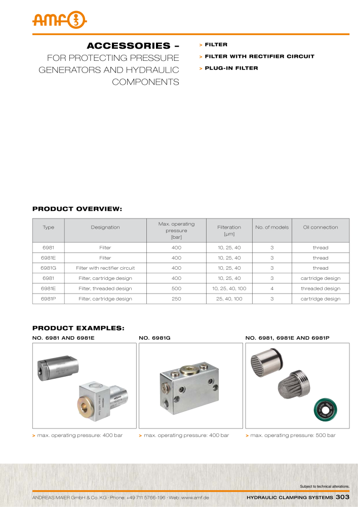 AMF Catalogue Hydraulic clamping systems NO.: 2023 - Page 303