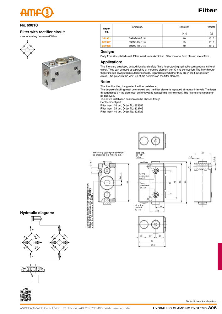 AMF Catalogue Hydraulic clamping systems Nº: 2023 - Página 305