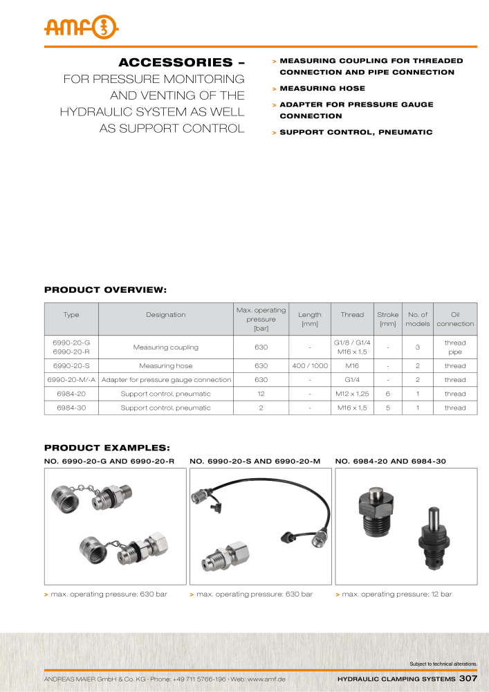 AMF Catalogue Hydraulic clamping systems Nº: 2023 - Página 307