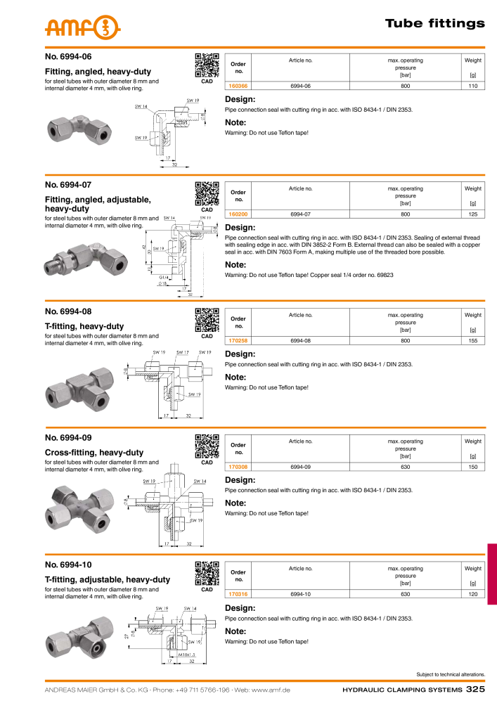 AMF Catalogue Hydraulic clamping systems NO.: 2023 - Page 325