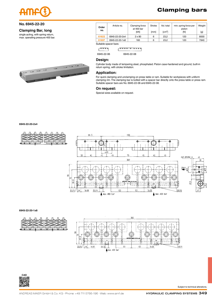 AMF Catalogue Hydraulic clamping systems NO.: 2023 - Page 349