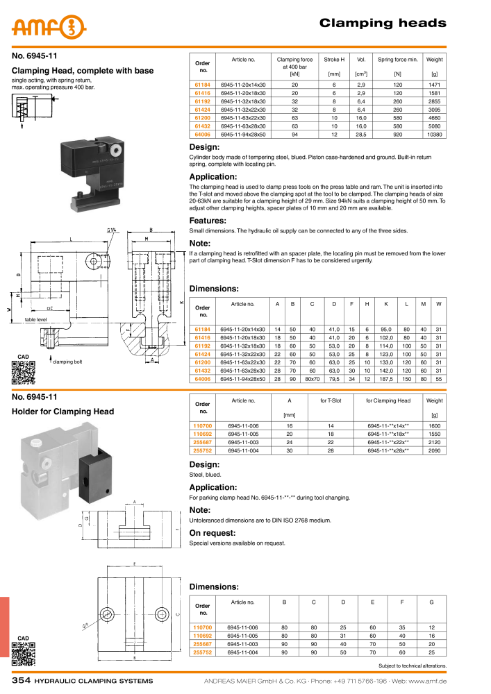 AMF Catalogue Hydraulic clamping systems NR.: 2023 - Side 354
