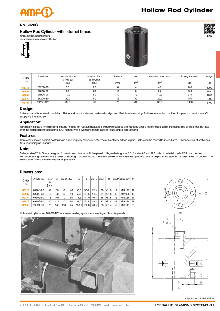 AMF Catalogue Hydraulic clamping systems Nb. : 2023 - Page 37