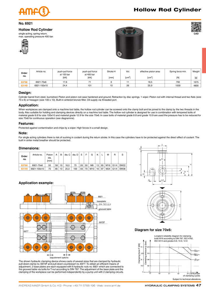 AMF Catalogue Hydraulic clamping systems NO.: 2023 - Page 47