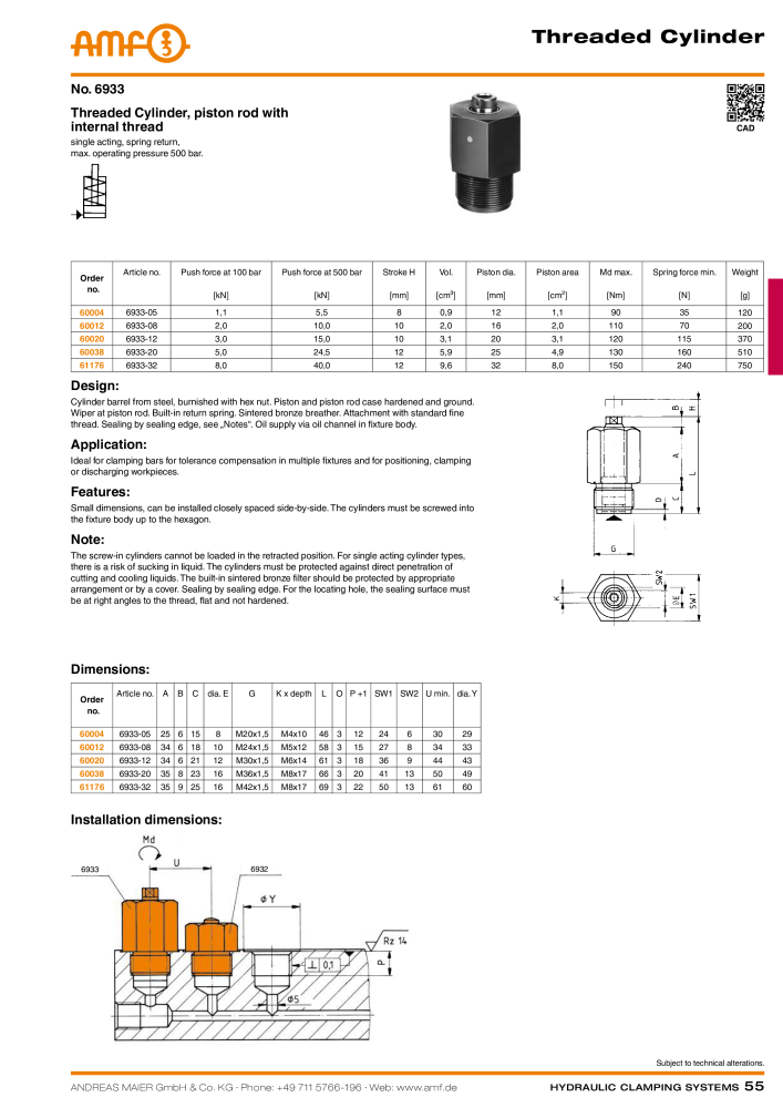 AMF Catalogue Hydraulic clamping systems NO.: 2023 - Page 55