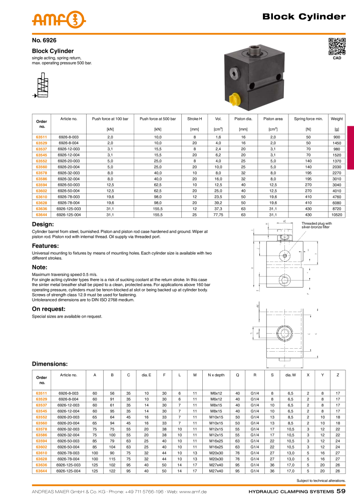 AMF Catalogue Hydraulic clamping systems Nº: 2023 - Página 59