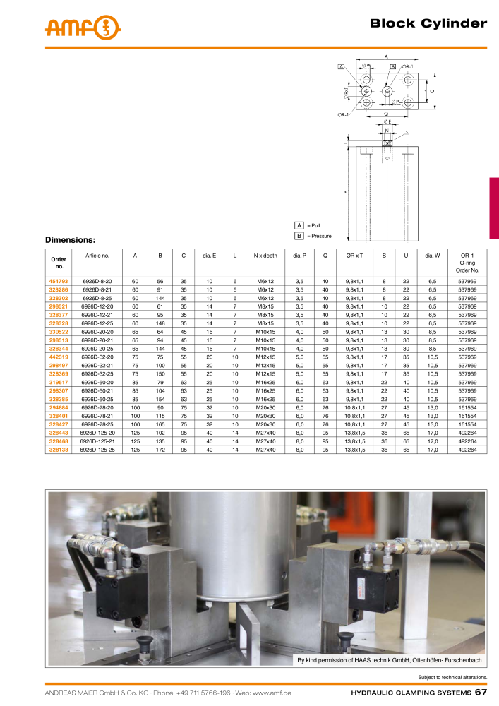 AMF Catalogue Hydraulic clamping systems Nº: 2023 - Página 67